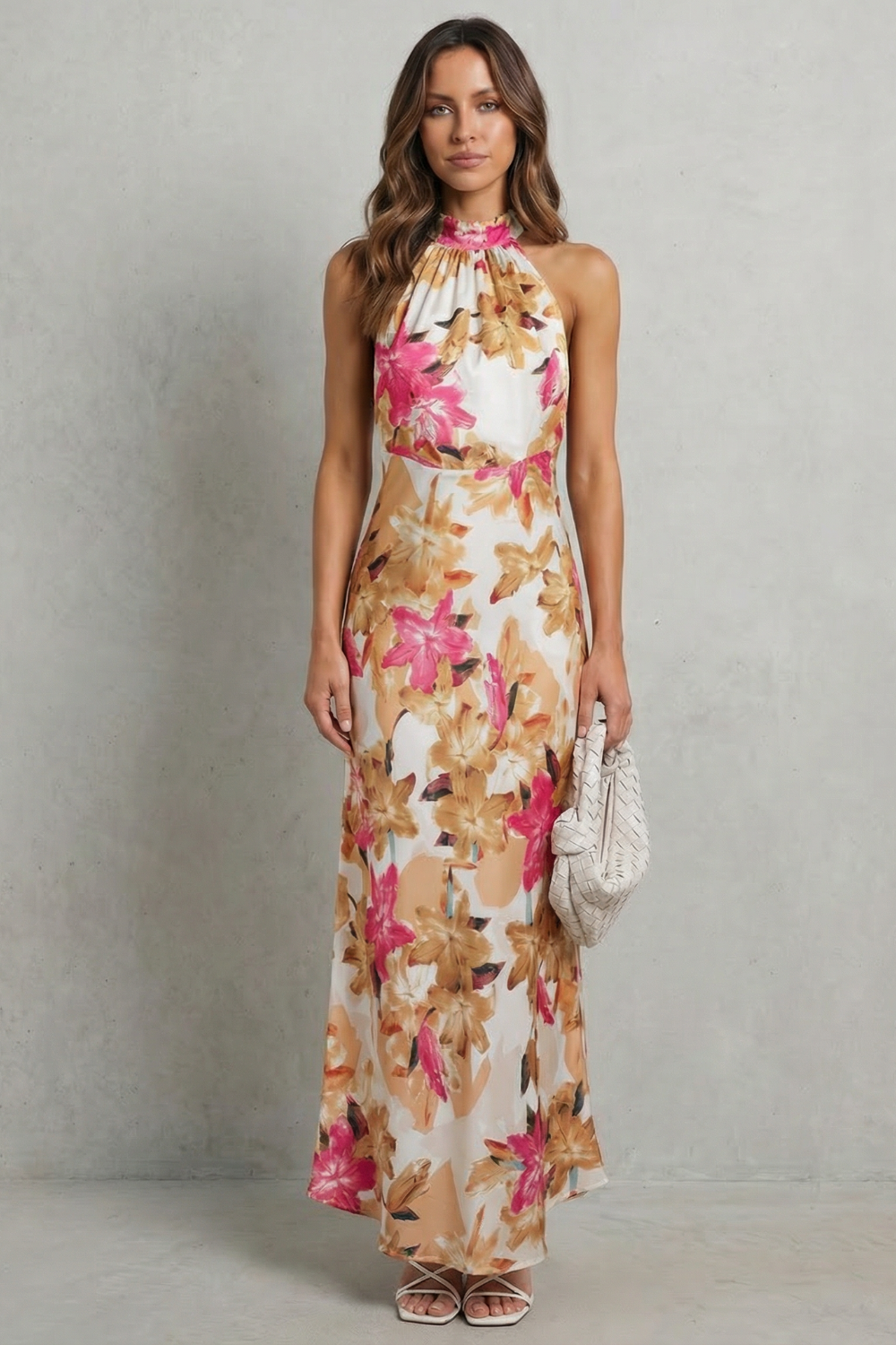 Floral Halter Elegance Maxi Dress