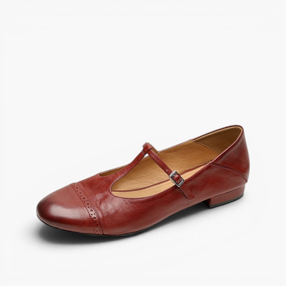 Esmira T-Strap Leather Mary Janes
