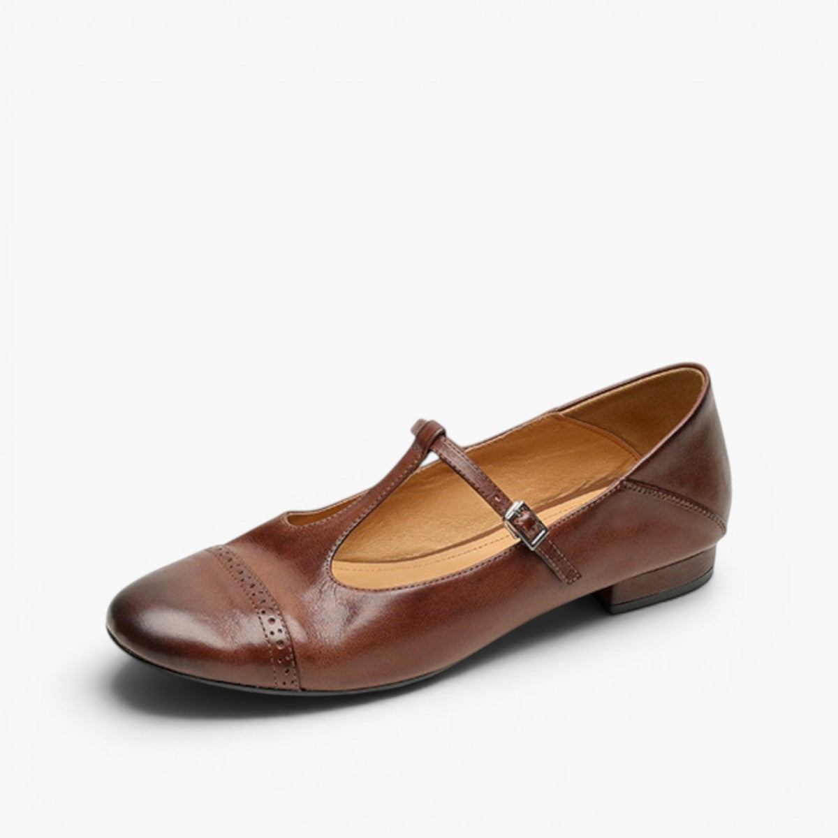 Esmira T-Strap Leather Mary Janes