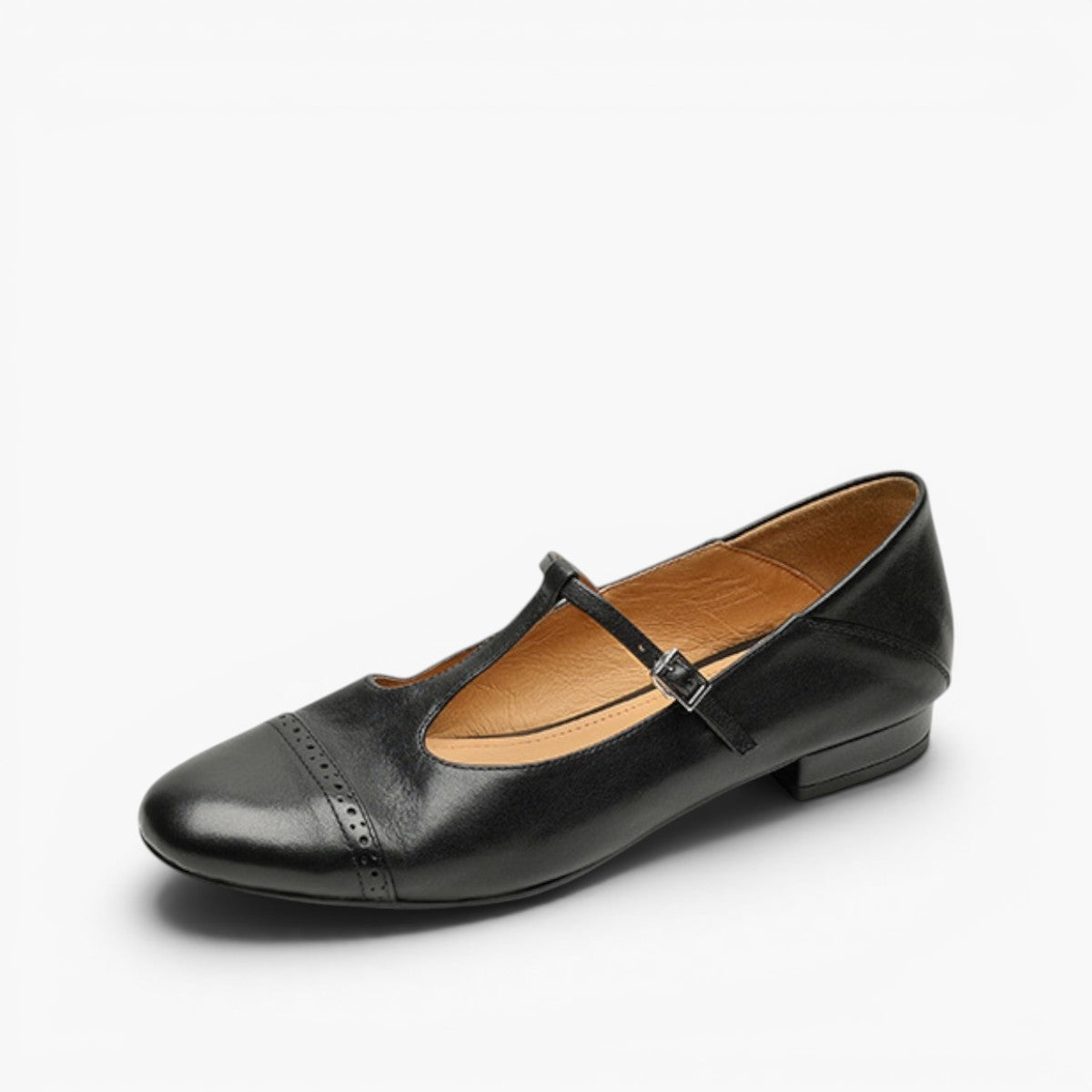 Esmira T-Strap Leather Mary Janes