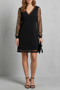 Sheer Sparkle Sleeves Mini Dress