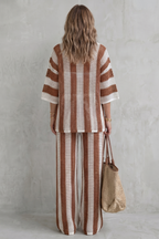 Striped Crochet Texture Summer Co-ord Set