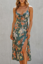 Floral Tie-front Allure Midi Dress