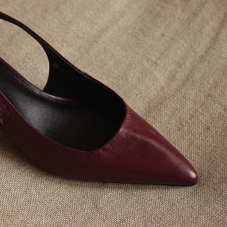 Maelle Lambskin Leather Slingback Heels
