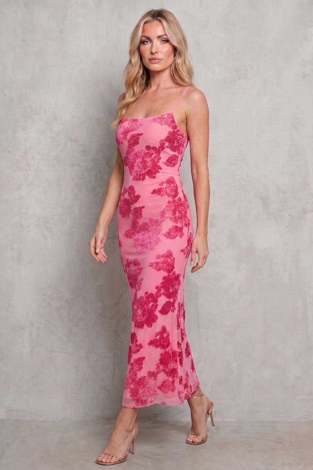 Radiant Bloom Women’s Floral Bodycon Maxi Dress