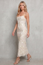 Radiant Bloom Women’s Floral Bodycon Maxi Dress