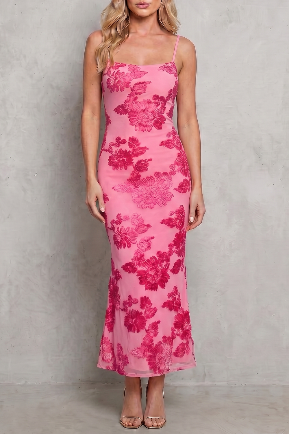 Radiant Bloom Women’s Floral Bodycon Maxi Dress