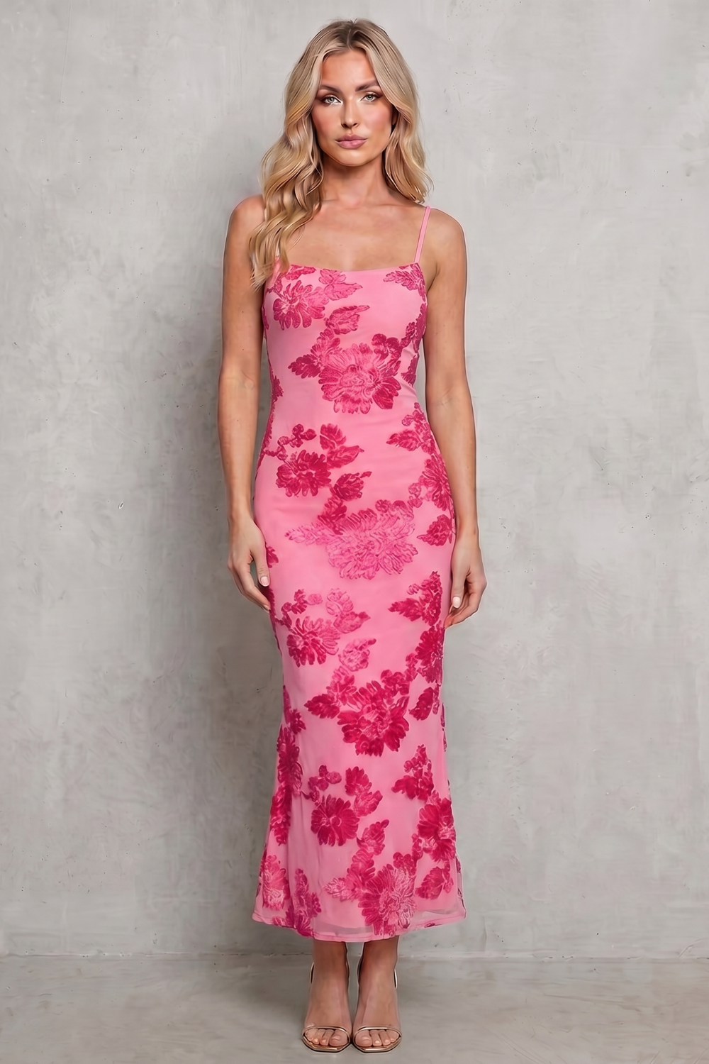 Radiant Bloom Women’s Floral Bodycon Maxi Dress