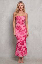 Radiant Bloom Women’s Floral Bodycon Maxi Dress