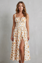 Sweet Fruit Print Romance Maxi Dress