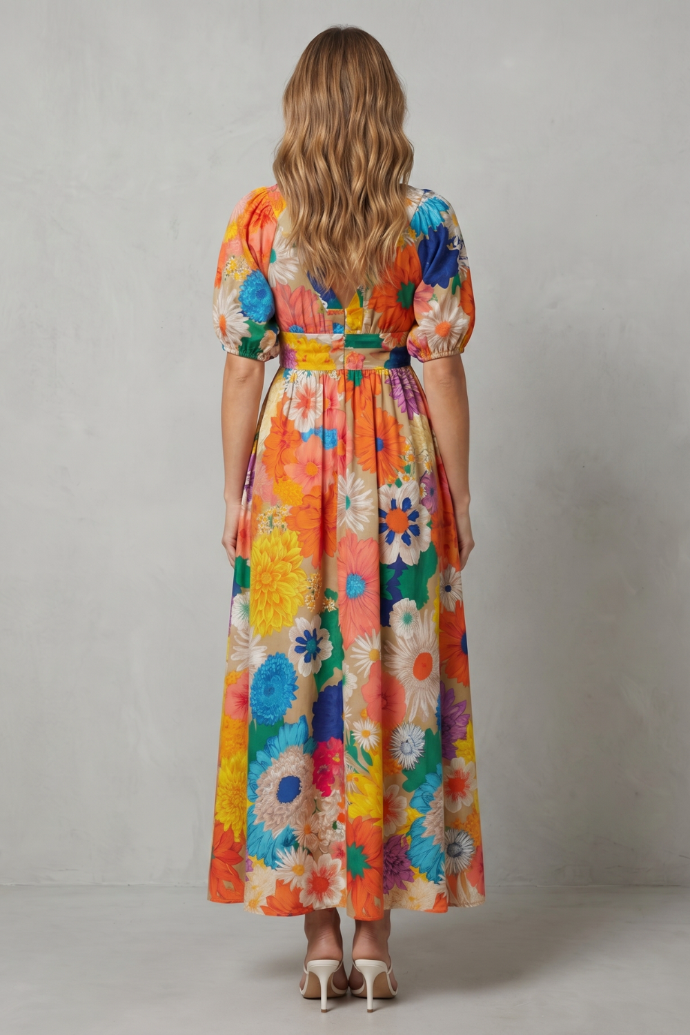 Vibrant Floral Charm Maxi Dress