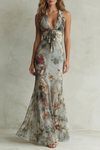 Vintage Chiffon Allure Maxi Dress