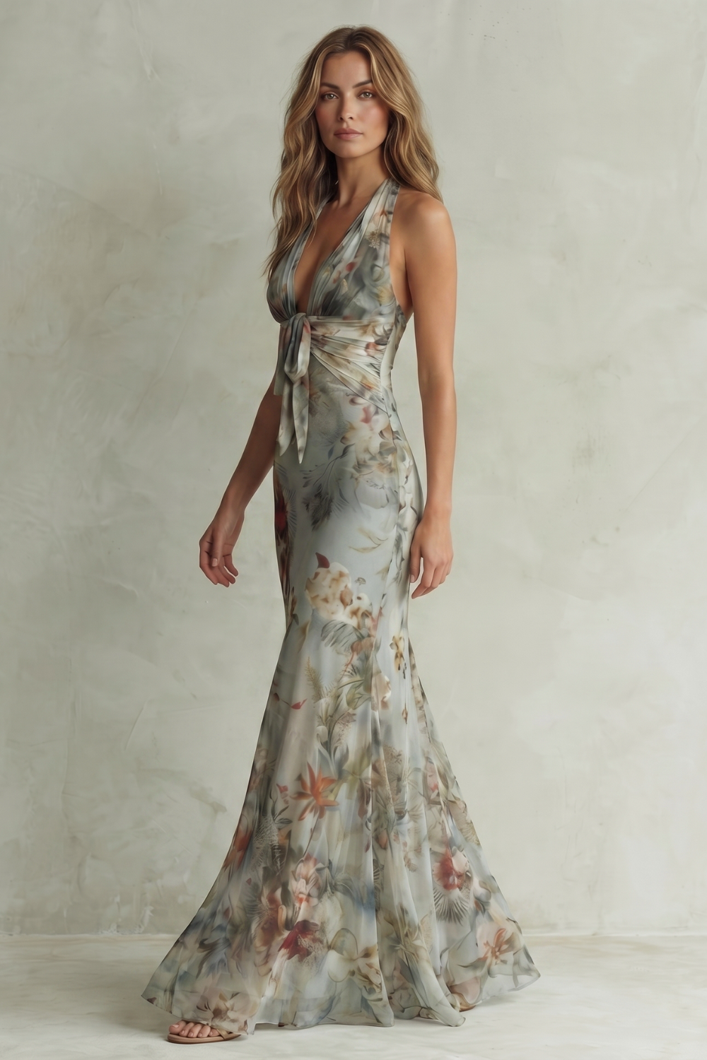 Vintage Chiffon Allure Maxi Dress