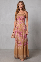 Square Neck Floral Grace Maxi Dress