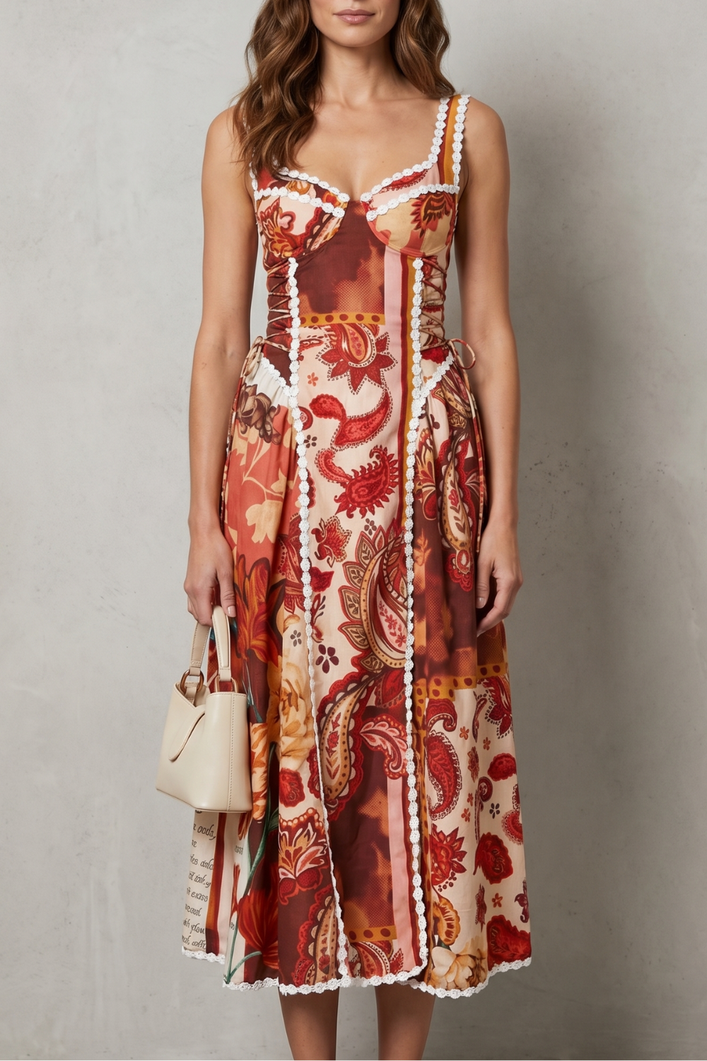 Paisley Floral Charm Midi Dress
