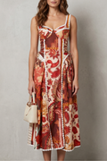 Paisley Floral Charm Midi Dress