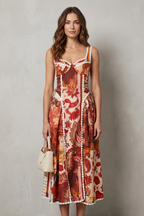 Paisley Floral Charm Midi Dress