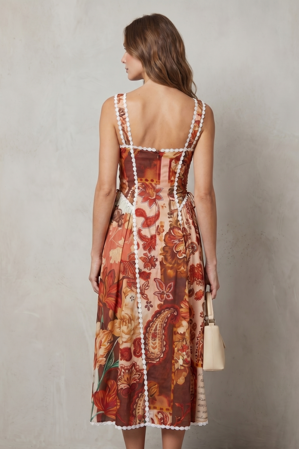 Paisley Floral Charm Midi Dress