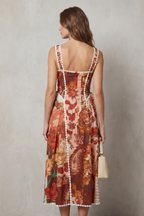 Paisley Floral Charm Midi Dress