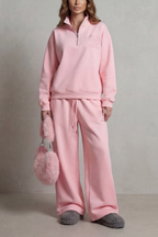 Embroidered Crest Zip Lounge Set