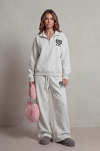 Embroidered Crest Zip Lounge Set