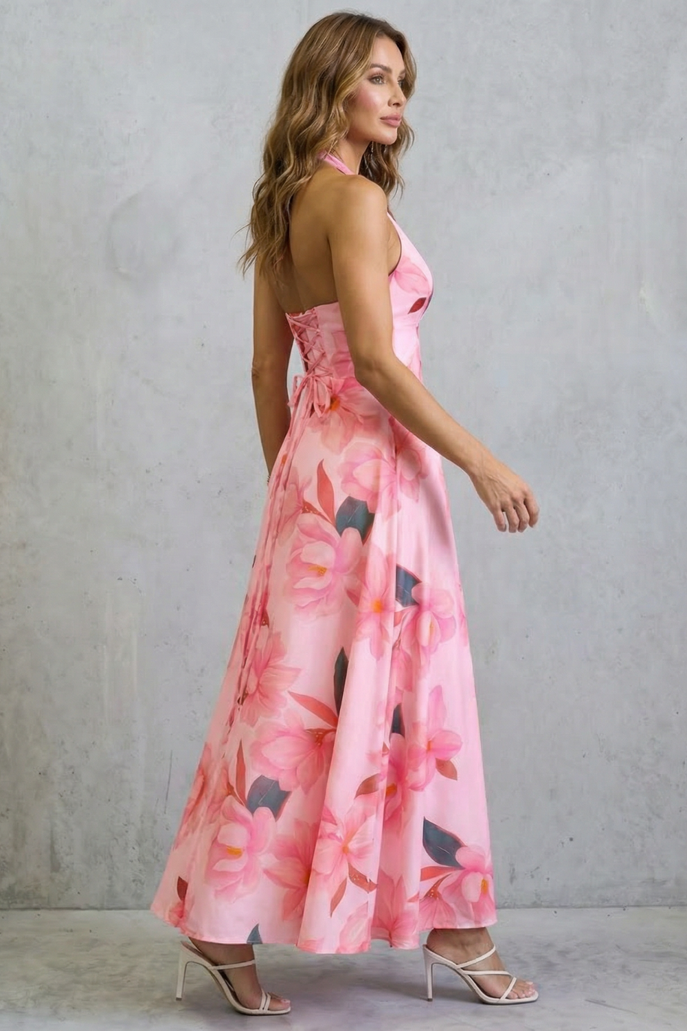 Backless Floral Elegance Maxi Dress