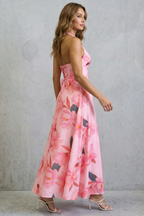 Backless Floral Elegance Maxi Dress