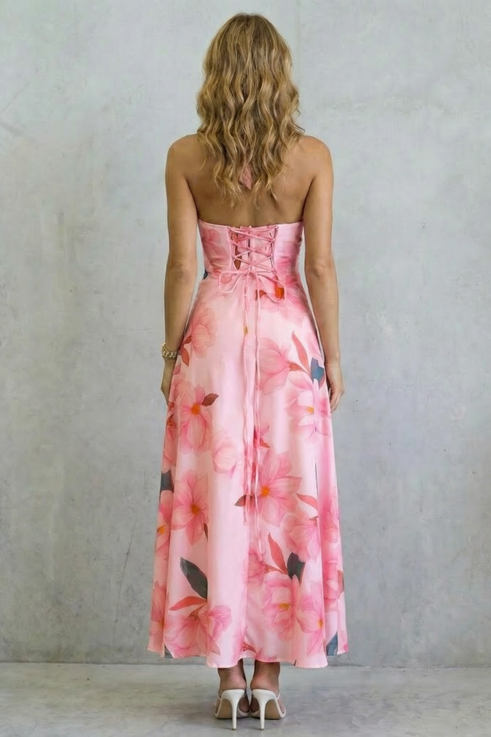 Backless Floral Elegance Maxi Dress