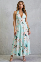 Backless Floral Elegance Maxi Dress