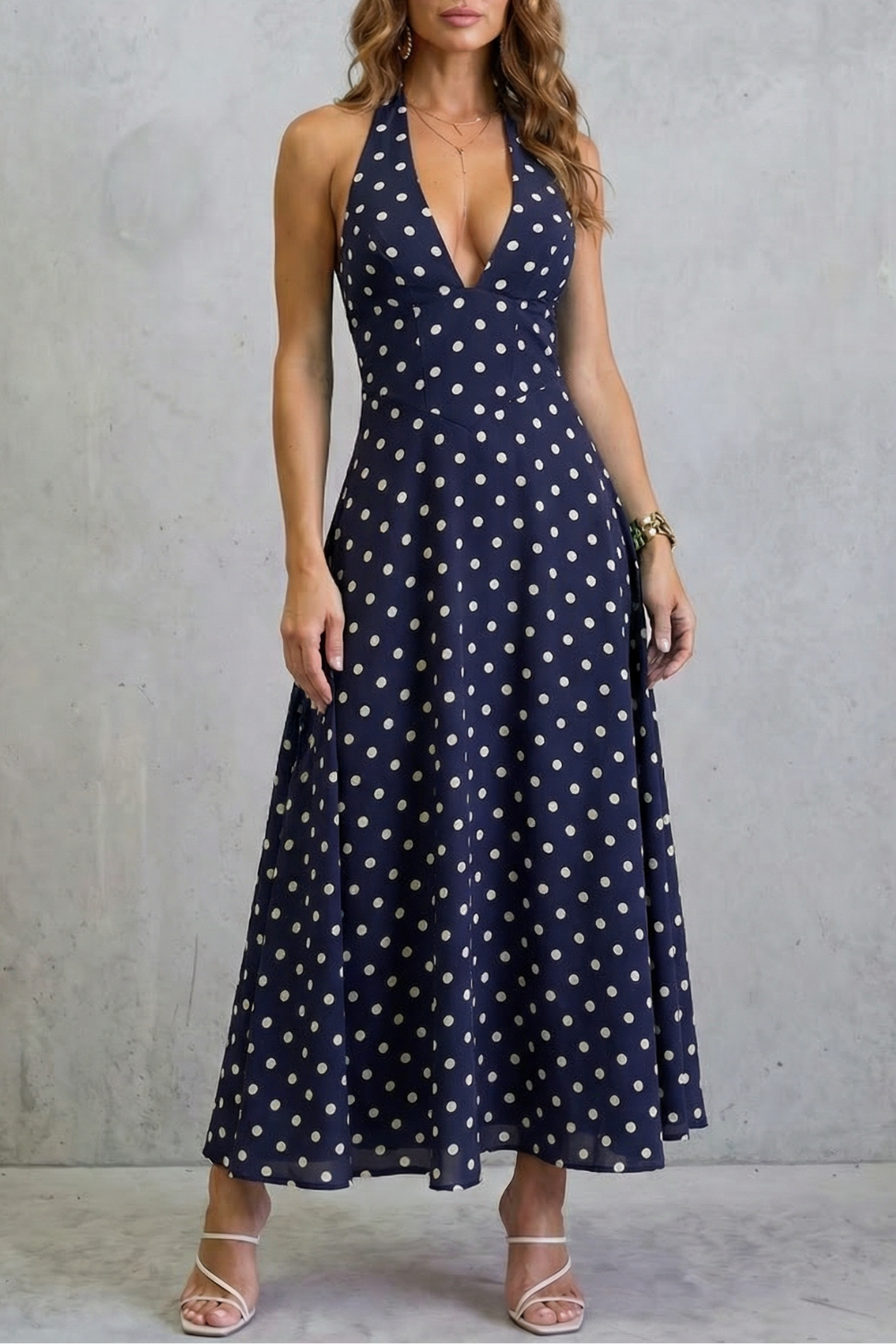 Backless Floral Elegance Maxi Dress