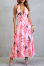 Backless Floral Elegance Maxi Dress
