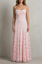 Romantic Floral Silhouette Sleeveless Maxi Dress