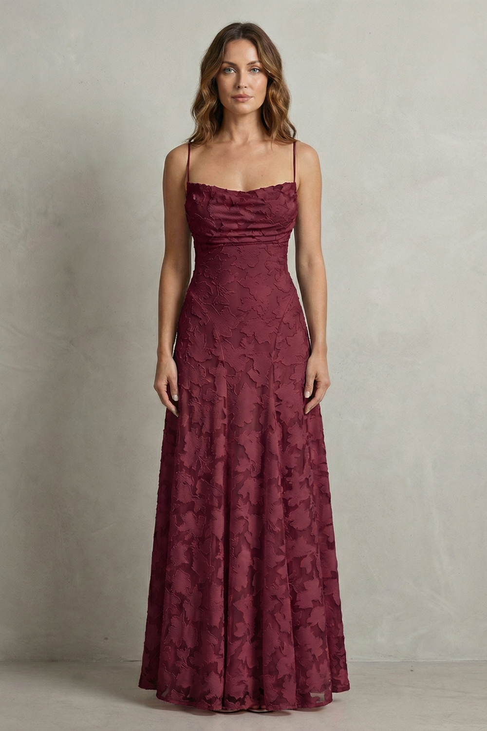 Romantic Floral Silhouette Sleeveless Maxi Dress