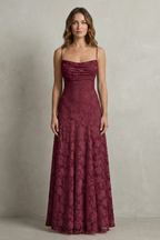 Romantic Floral Silhouette Sleeveless Maxi Dress