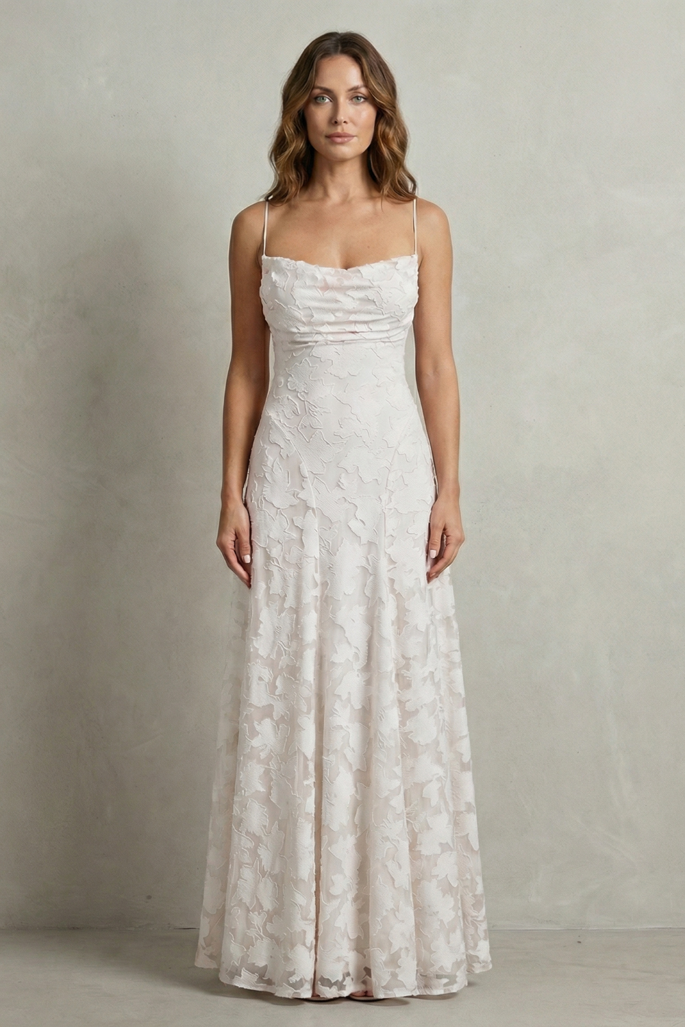 Romantic Floral Silhouette Sleeveless Maxi Dress