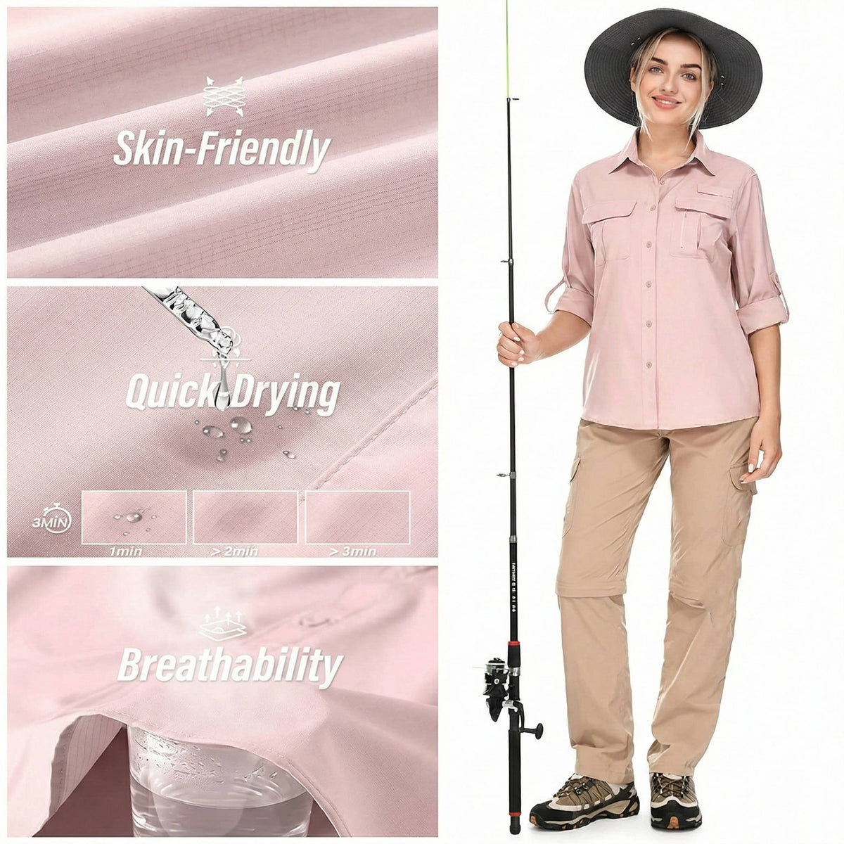 Women's UPF 50 Long Sleeve Hiking Outdoor Shirt