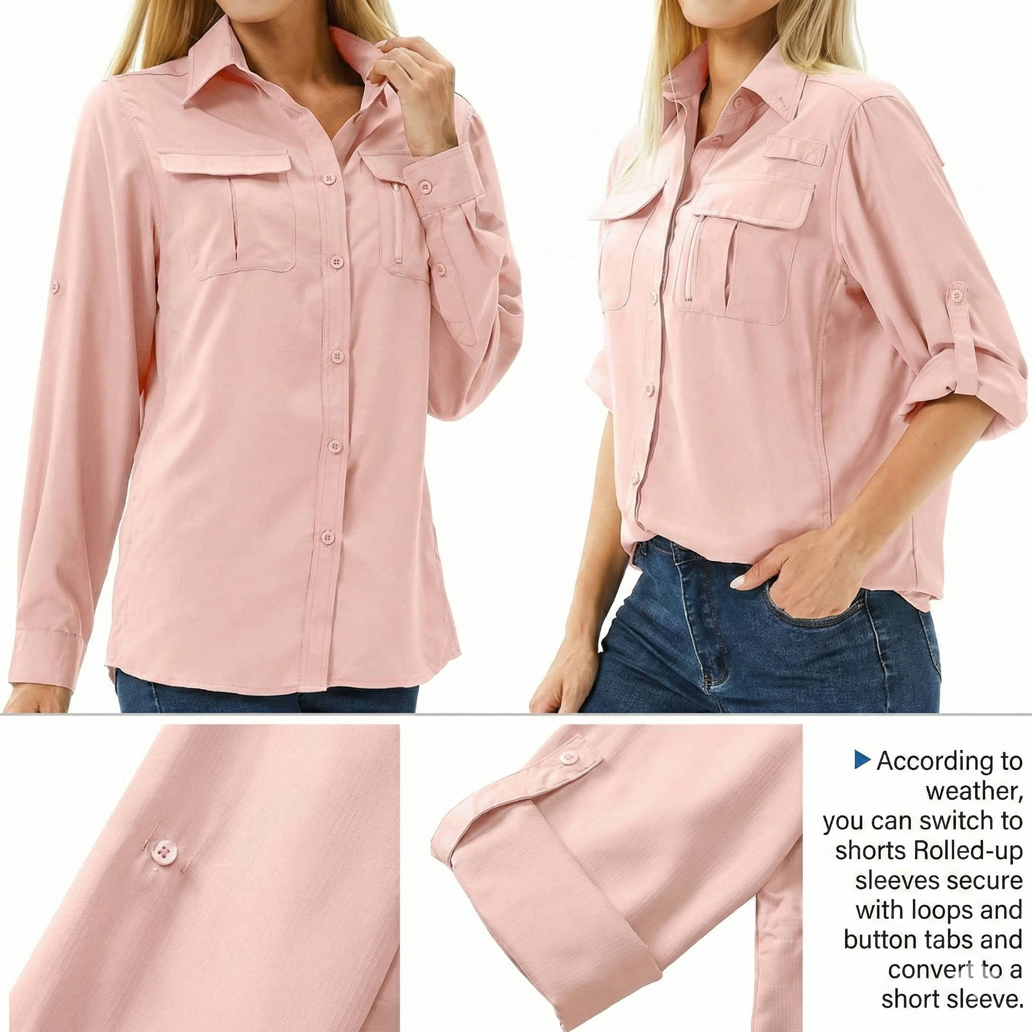 Women's UPF 50 Long Sleeve Hiking Outdoor Shirt