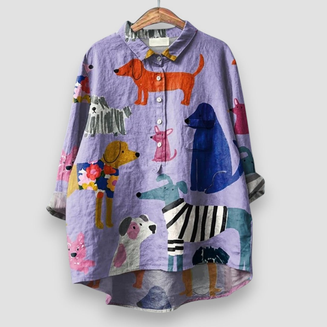 Women's Shirt with Dog Print