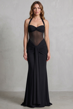 Draped Sculpt Elegance Maxi Dress