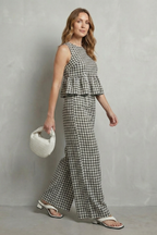 Gingham Ruffle Ease Trouser Set