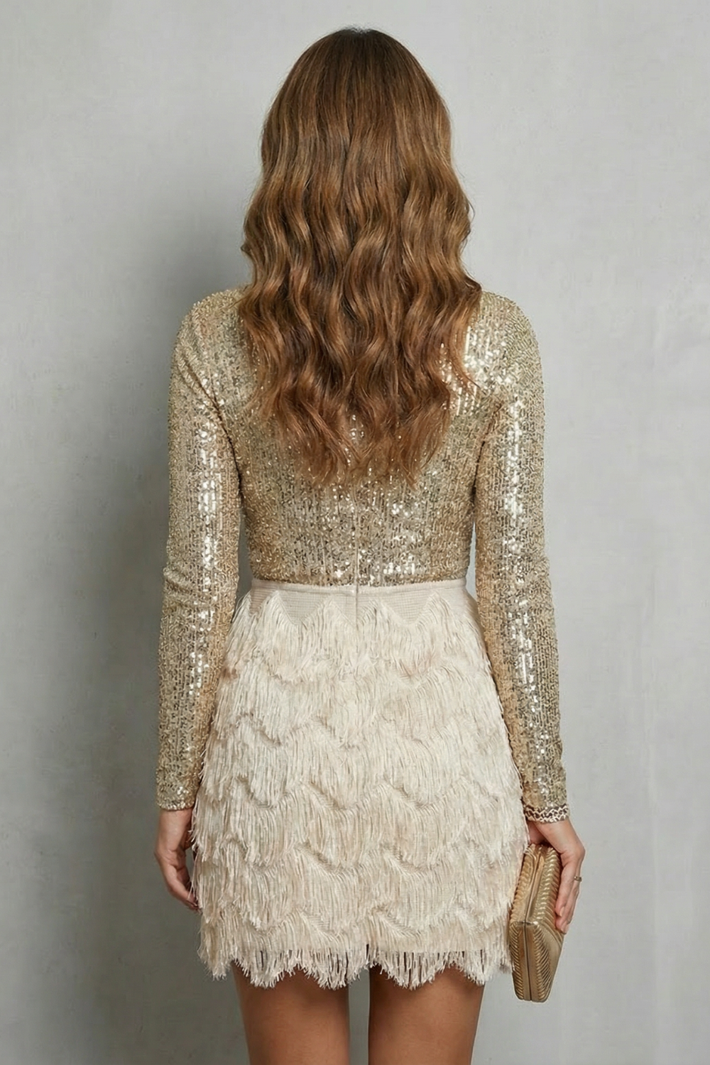 Long Sleeve Sequin Glamour Mini Dress