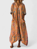 Celestine™ | Boho Print Front Pocket Maxi Dress