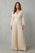 Isla – Pleated Wide-Leg Jumpsuit – Effortless Elegance