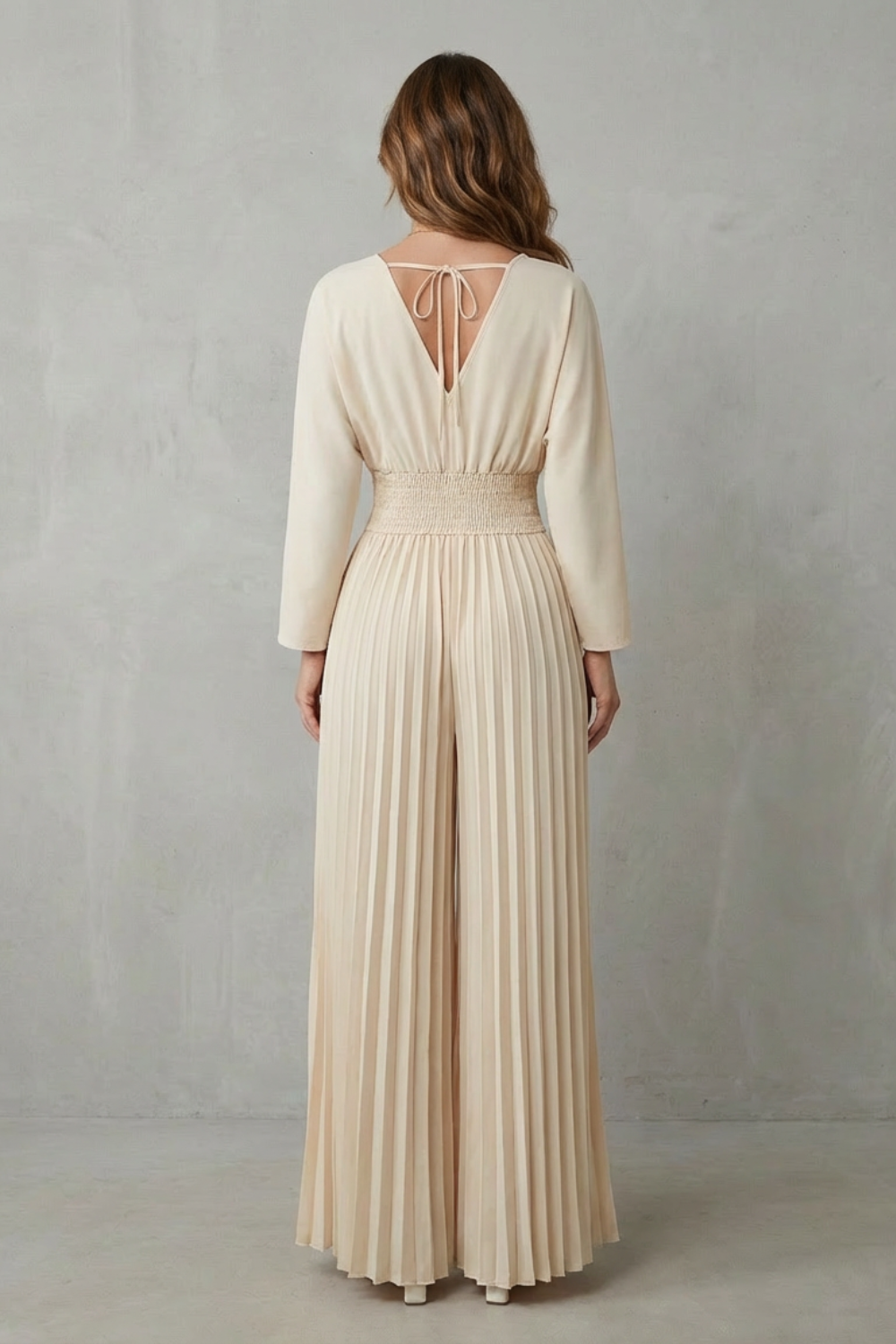 Isla – Pleated Wide-Leg Jumpsuit – Effortless Elegance