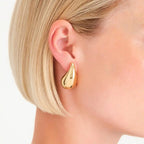 Modern Gold Tear Drop Earrings