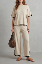 Chic Contrast Trim Lounge Set