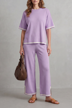 Chic Contrast Trim Lounge Set