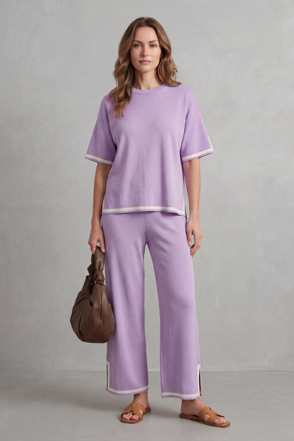 Chic Contrast Trim Lounge Set