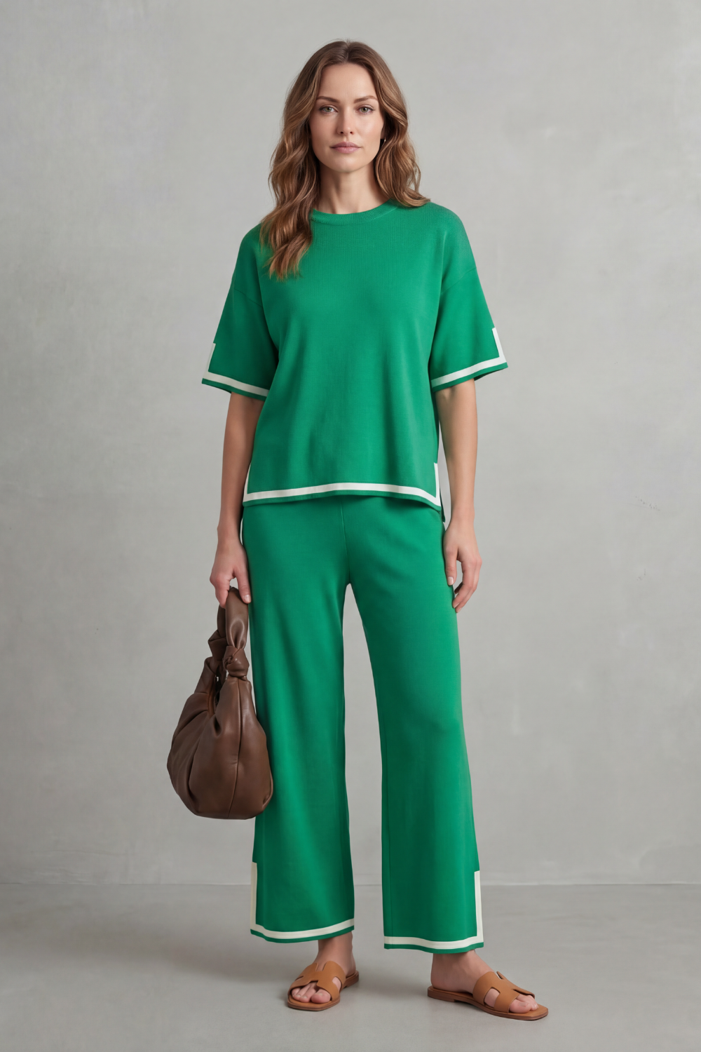 Chic Contrast Trim Lounge Set