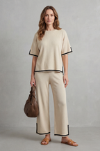 Chic Contrast Trim Lounge Set